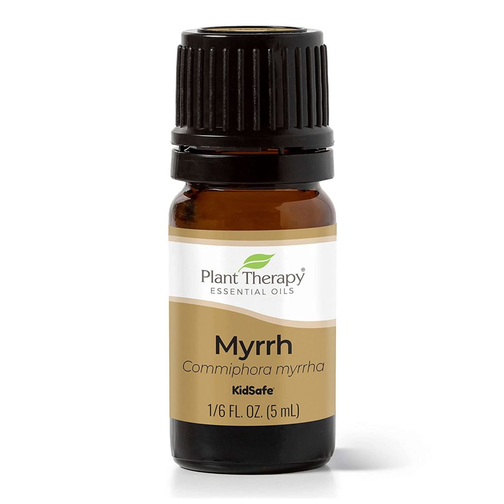 Myrrh essential oil helps stop bleeding.