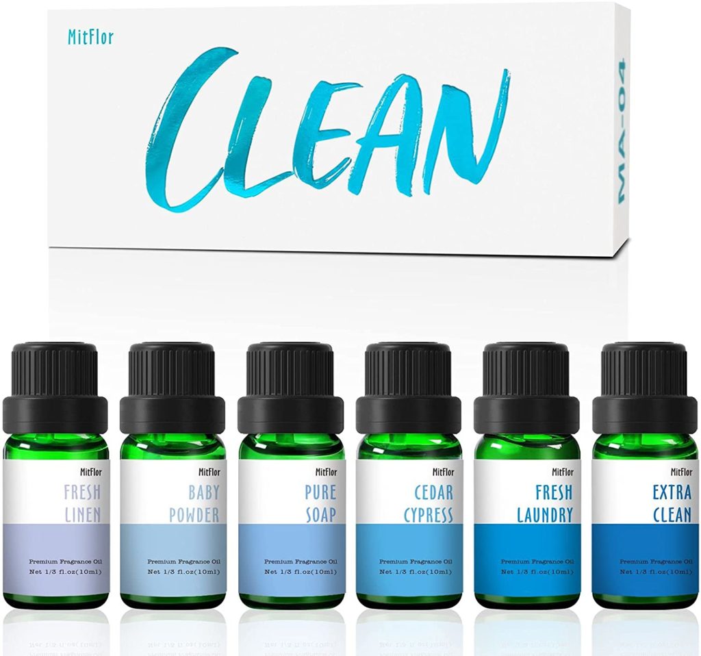 Essential oil gift set that smells like clean laundry.